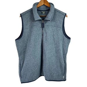 Eddie Bauer Vest Womens Size XL Blue Knit Zip Up Collared